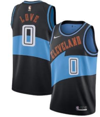 Men's Cleveland Cavaliers #0 Kevin Love Black/Blue Stitched Basketball Jersey